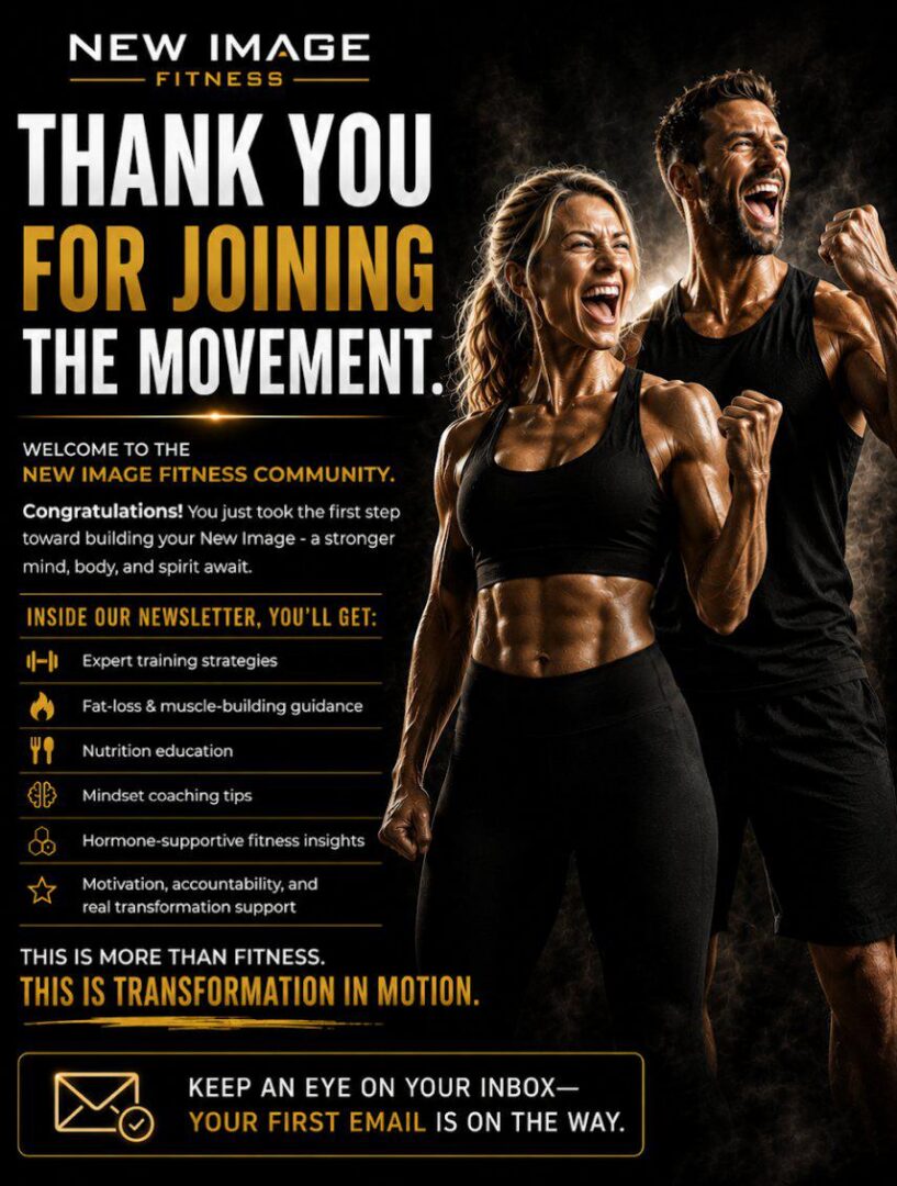 Fitness promotion with two enthusiastic people.